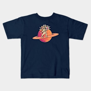 Funky Retro Astronaut with a Boombox Kids T-Shirt